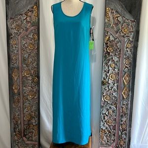 Maggie Sweet Dress Size Small Blue Vintage Sleeveless Maxi Side Slits NWT
